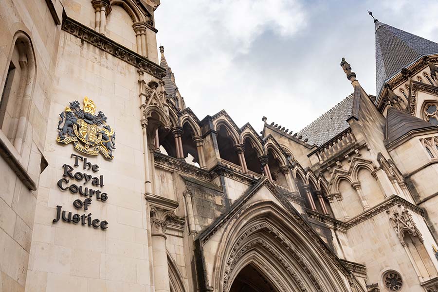 The exterior of the Royal Courts of Justice