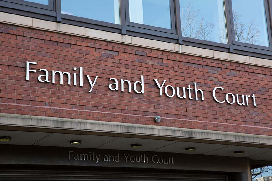 An exterior sign of a family and youth court