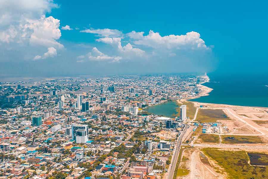 An aerial view of Lagos city