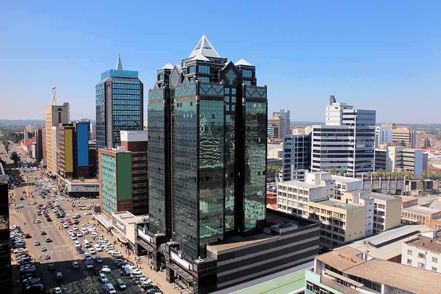 An aerial view of Harare in Zimbabwe