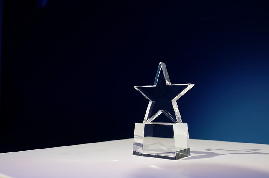 An award in the shape of a star