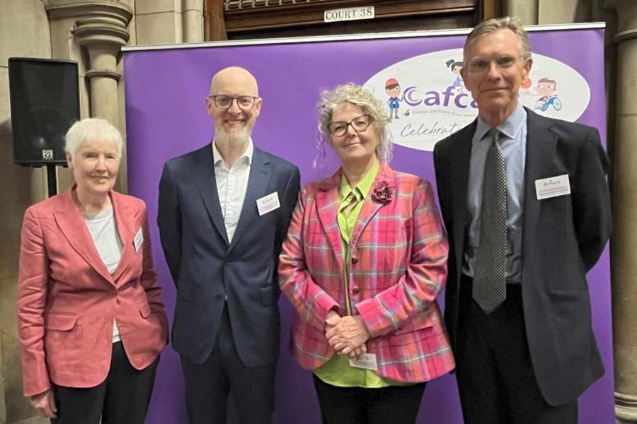 From left to right: Eileen Munro, Neal Barcoe, Jacky Tiotto and Sir Stephen Cobb