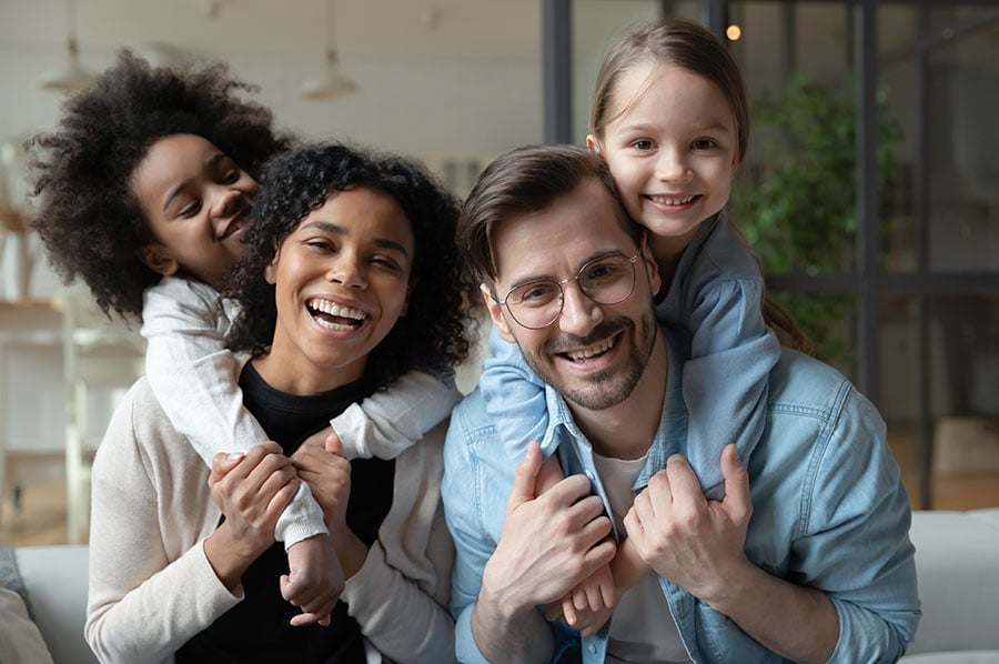 A cohabiting mixed-race family with two children