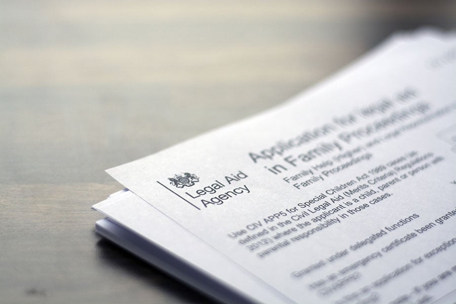 A printed form with the Legal Aid Agency header